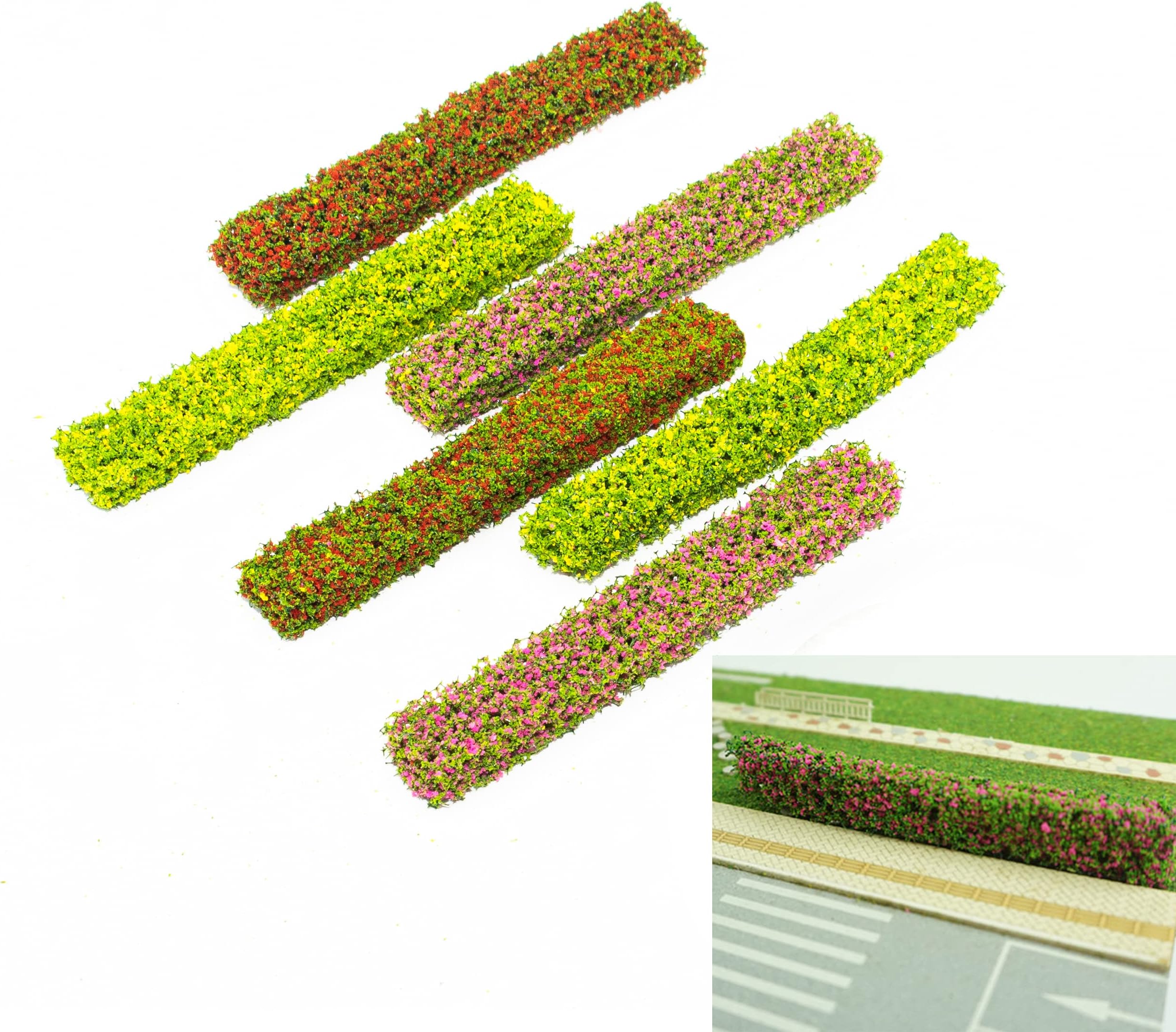 - 12 Pcs Miniature Shrub Strips Static Shrub Vegetation Groups Bush Model Static Scenery Model Aritificial Plants for DIY Architecture Building Model Railway Train Diorama Garden Scenery Landscape