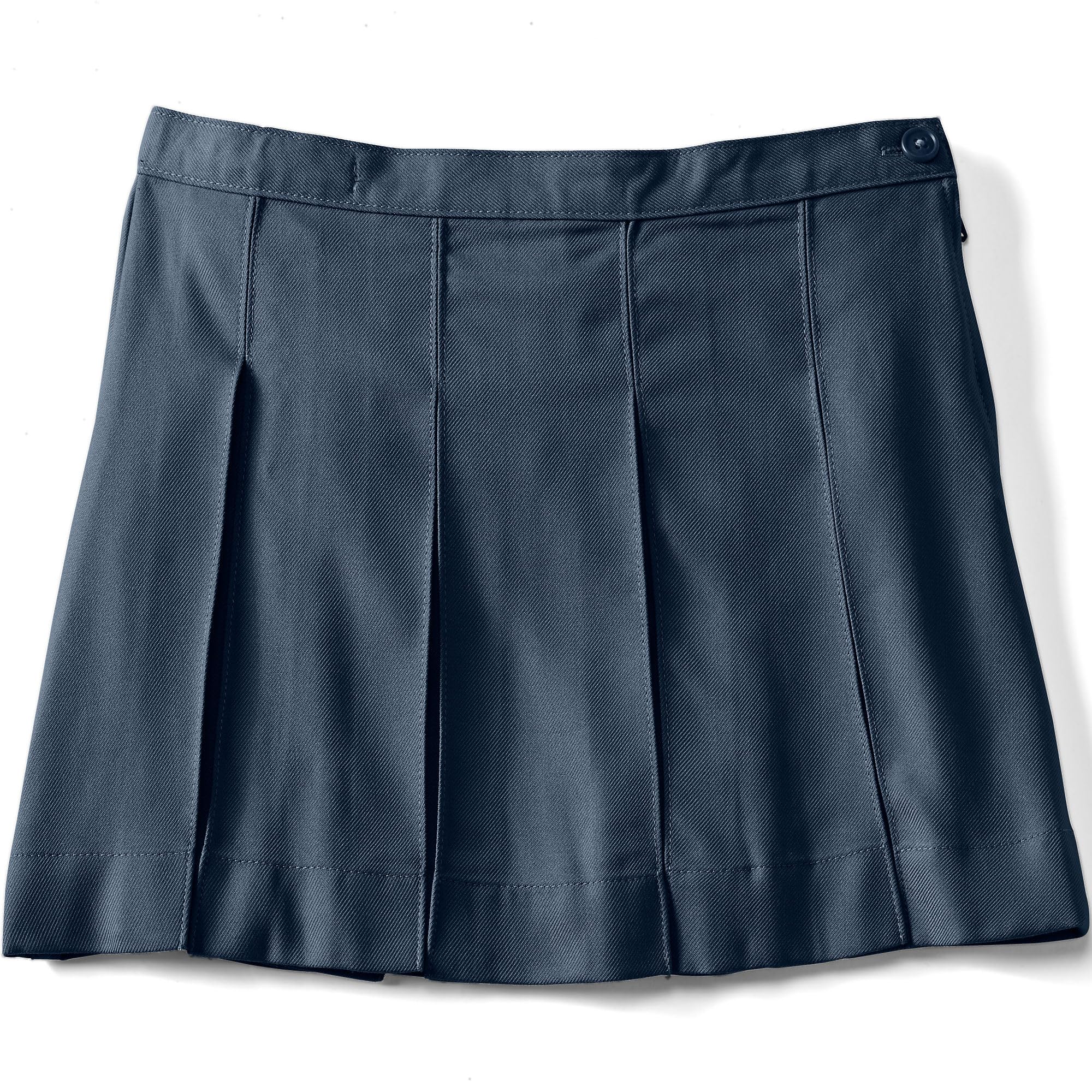 Lands' End School Uniform Girls Solid Box Pleat Skirt Above Knee