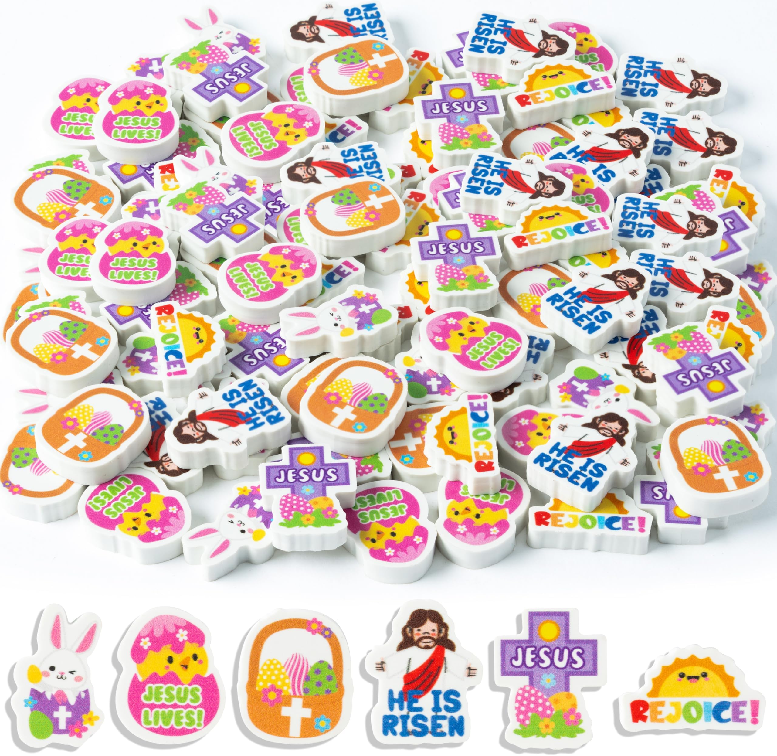 Haooryx 60Pcs Sistema Solare Mini Gomma Carina Per Bambini Novità Spazio Esterno Matita Eraser Set 3D Puzzle Gomma Colorata Studente Compiti