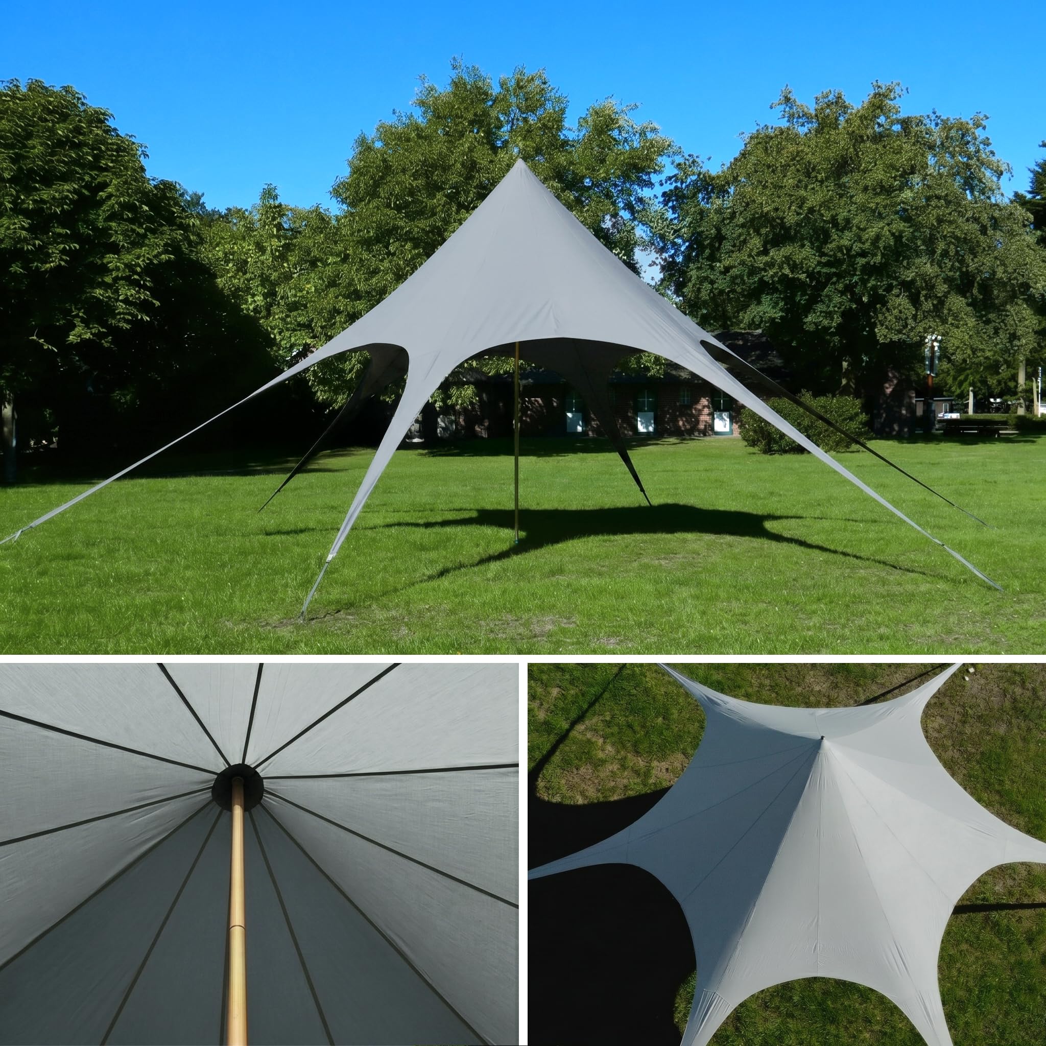 your GEAR Sonora PES – Carpa de estrella Ø 10 x 4 m UV 50+ Carpa impermeable sombrilla parasol