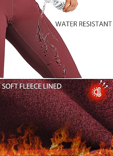Miniatura 3 de Willit - Leggings con forro polar para mujer, impermeables, térmicas, de cintura alta, para yoga, senderismo, correr, con bolsillos