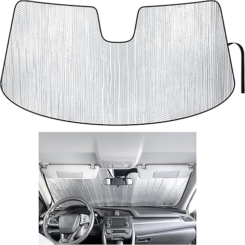 YelloPro - Parasol de parabrisas de ajuste personalizado para Honda Civic Sedan, Coupé, Hatchback, LX, EX, EX-L, Sport, Touring, Si, accesorios de