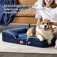 Vista 284 de Bedsure - Cama ortopédica extragrande para perros, sofá cama lavable para perros extragrandes, espuma de soporte con funda extraíble y lavable, negro
