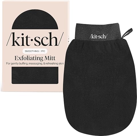 Kitsch Exfoliating Glove – Exfoliating Mitt - 1pc Black