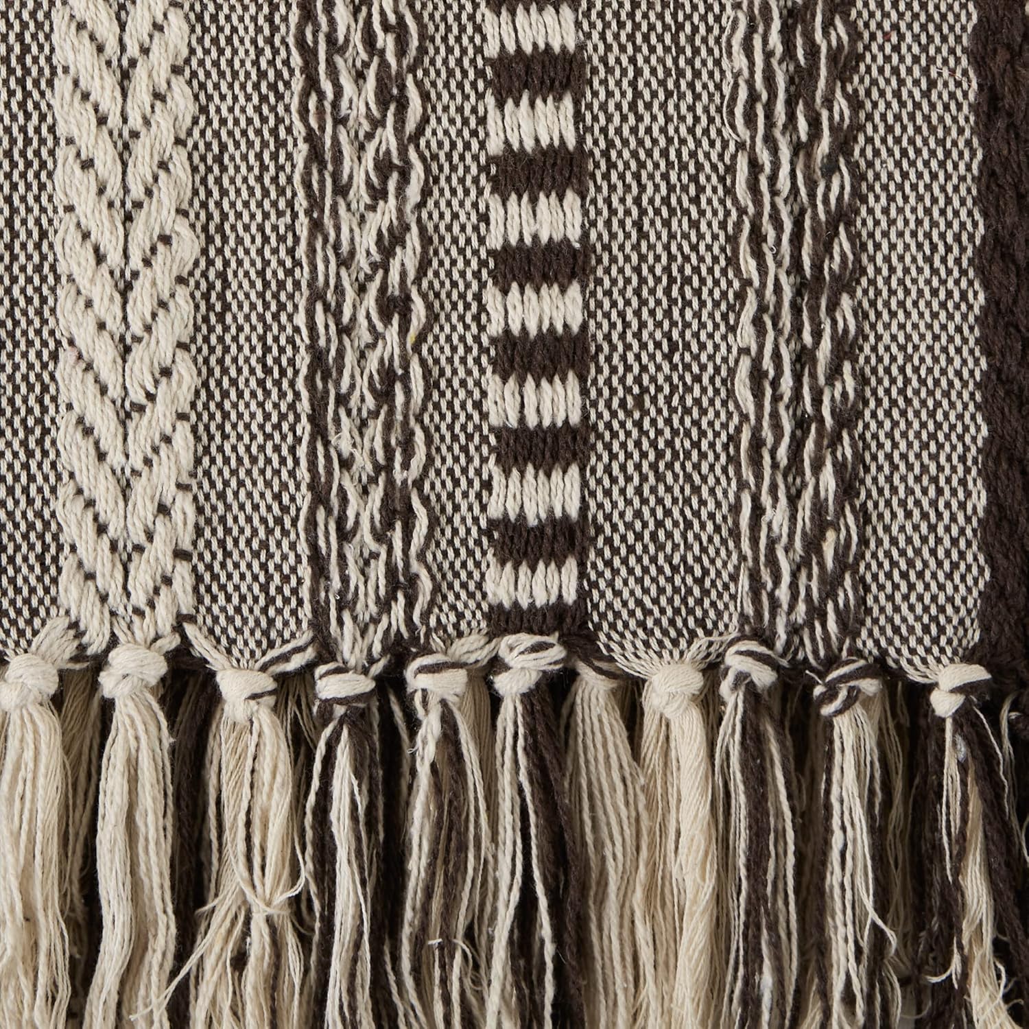 DII Braided Striped Decorative Throw Blanket, 50x60, Dark Brown - Image 3
