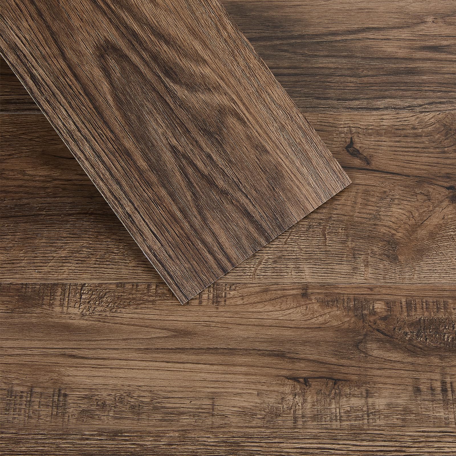 INMOZATA 36pcs Floor Tiles Lino Flooring with Wood Effect Self Adhesive Floor Planks 2.0 mm Thick for Bedroom Office Kitchen Floor Plank 91.5 cm x 15.2 cm(5.02㎡,Brown) — image 1