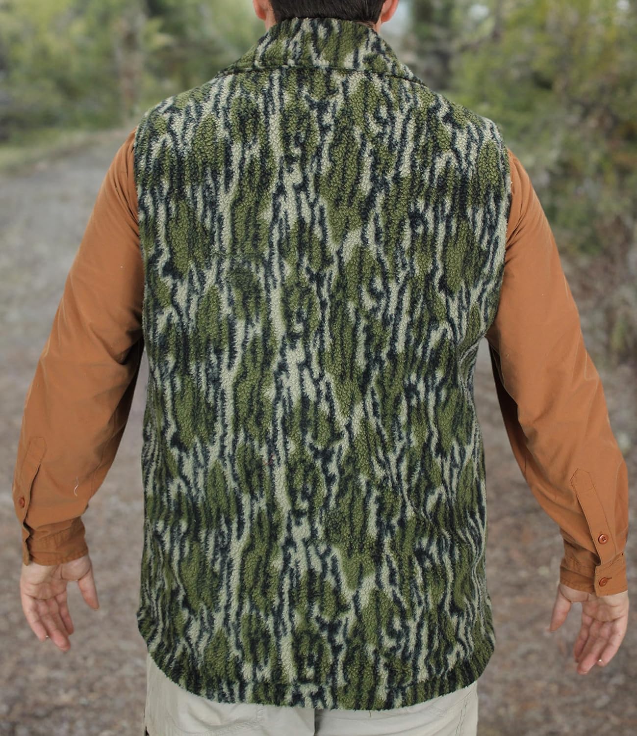 Wasatch Sherpa Fleece Camo Ultra Quiet Camo Hunting Vest (MO Bottomland, S)