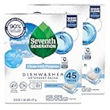 Dishwasher Detergent Packs Free & Clear Pack of 2 for sparkling dishes Dishwasher tabs 45 count