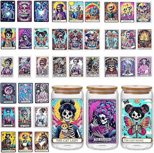 Miniatura 7 de Envoltura de copa UV DTF, calcomanías de transferencia de San Valentín para tazas de vidrio de 16 onzas, calcomanías de transferencia de vasos de