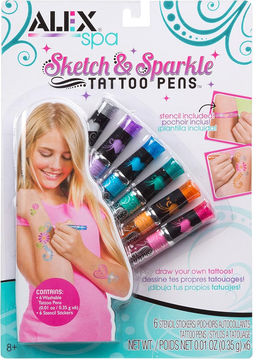 Alex Spa Sketch and Sparkle Tattoo Pens Girls Fashion Activity