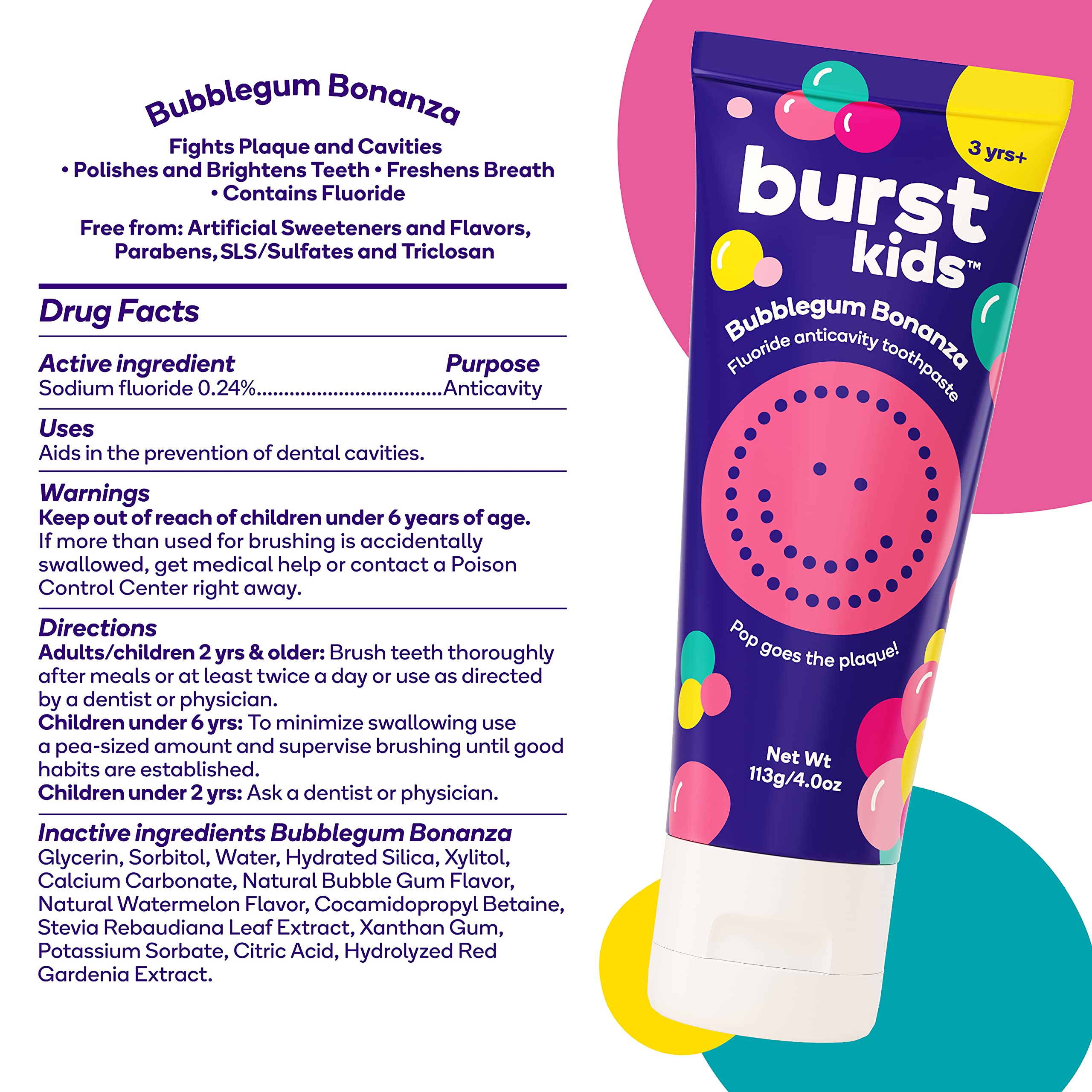 Buy BURSTkids Bubblegum Bonanza Anticavity Fluoride Children’s