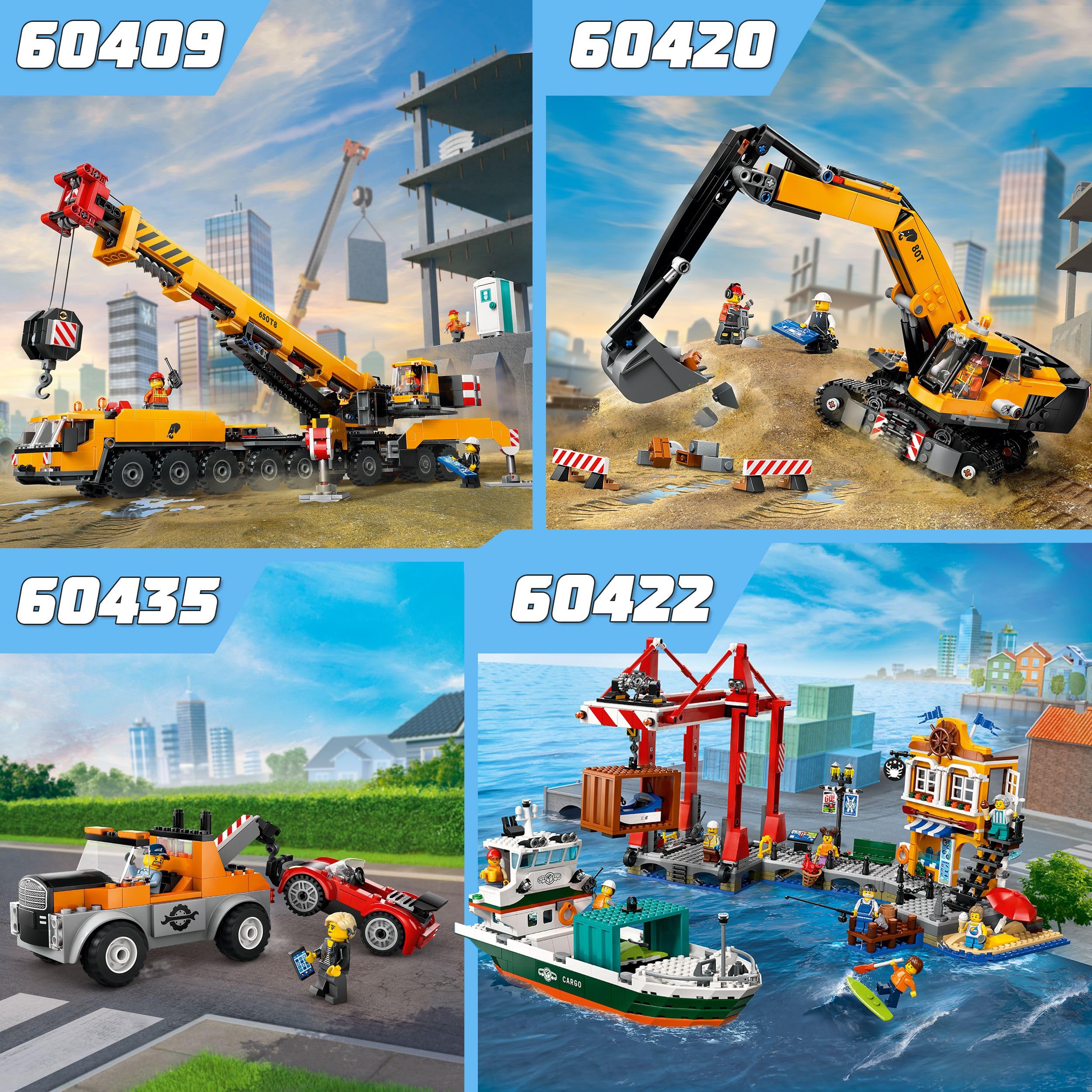 LEGO City Escavatore da Cantiere Giallo, Giochi Creativi per Bambini e Bambine da 8 Anni, Veicolo Giocattolo da Cantiere con Funzioni Reali e 3 Minifigure (Operaio, Operatore e Architetto) 60420