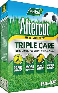 Aftercut 20400505 Herbicide Free Lawn Triple Care 150m2 Large Box, Yellow, 5.25 kg