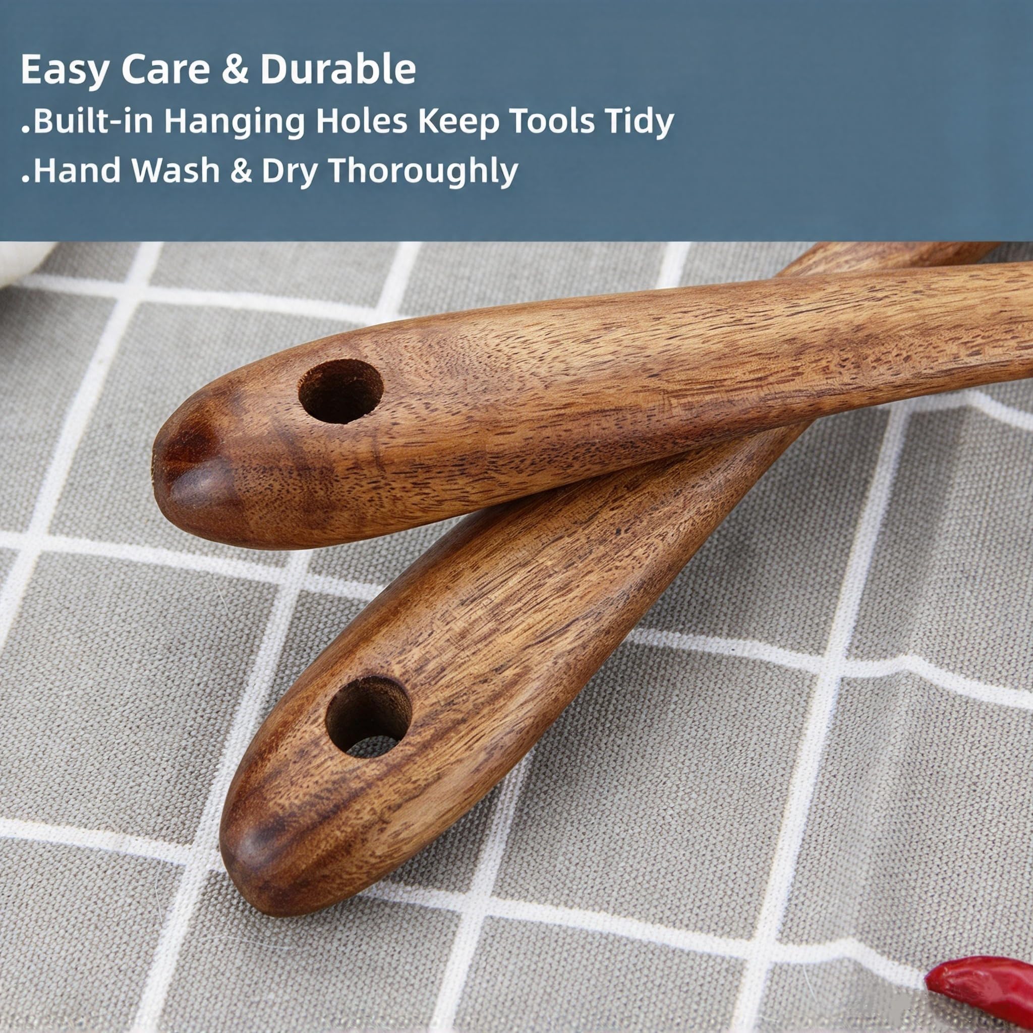 Acacia Wood Salad Tongs - 2 Piece Set -6