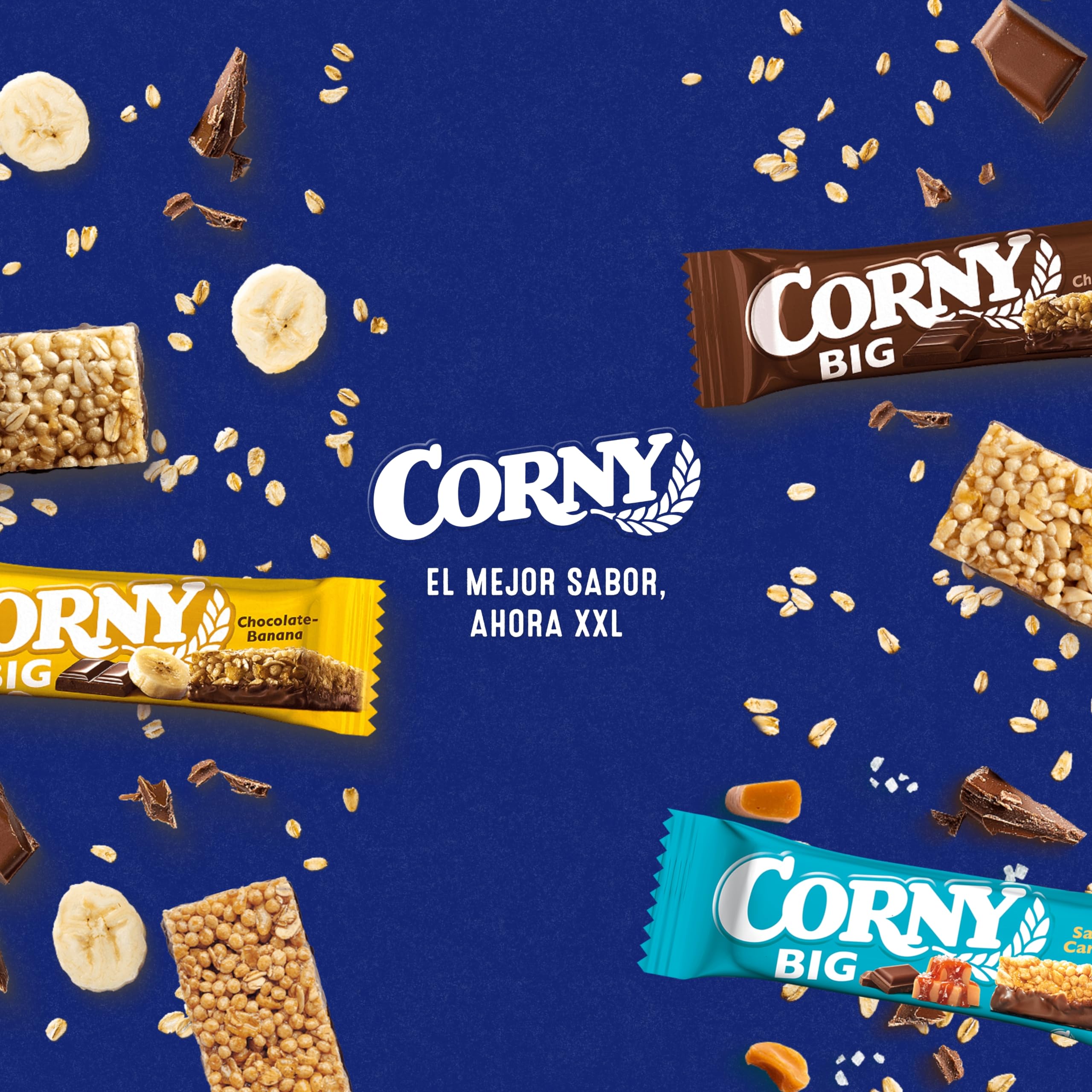 Corny Big, Barrita Sin Azúcares Añadidos Sabor Chocolate, Más Grande, Más Chocolate, Textura Crujiente, 40g