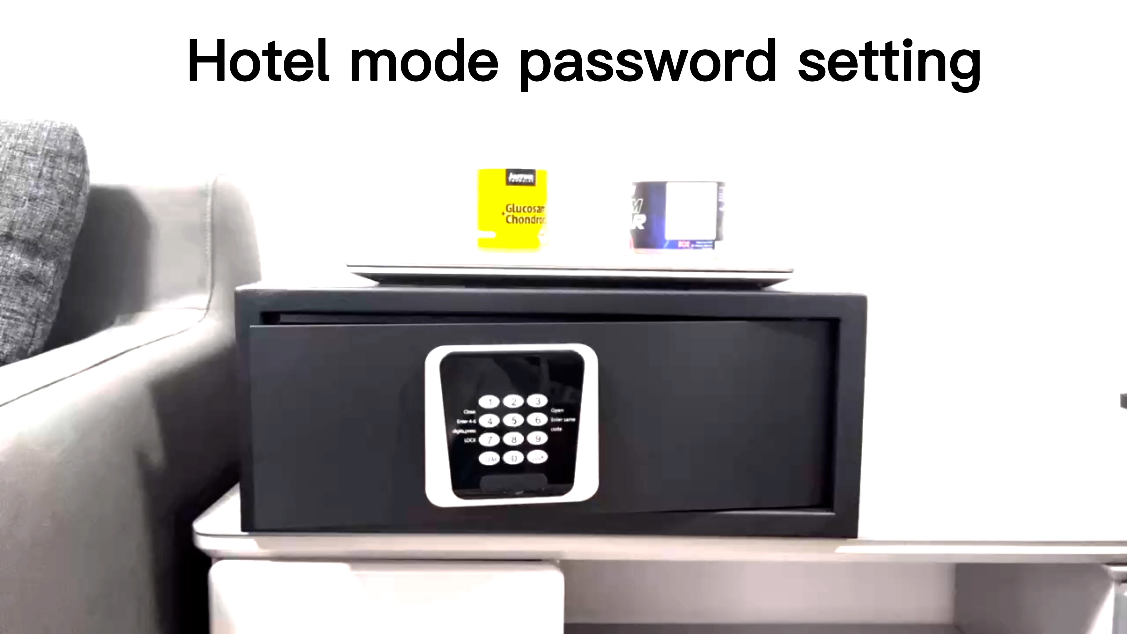 SHE-1108 Digital Electronic Safe - Hotel/Home Use, Keypad & Key Override, Mountable
