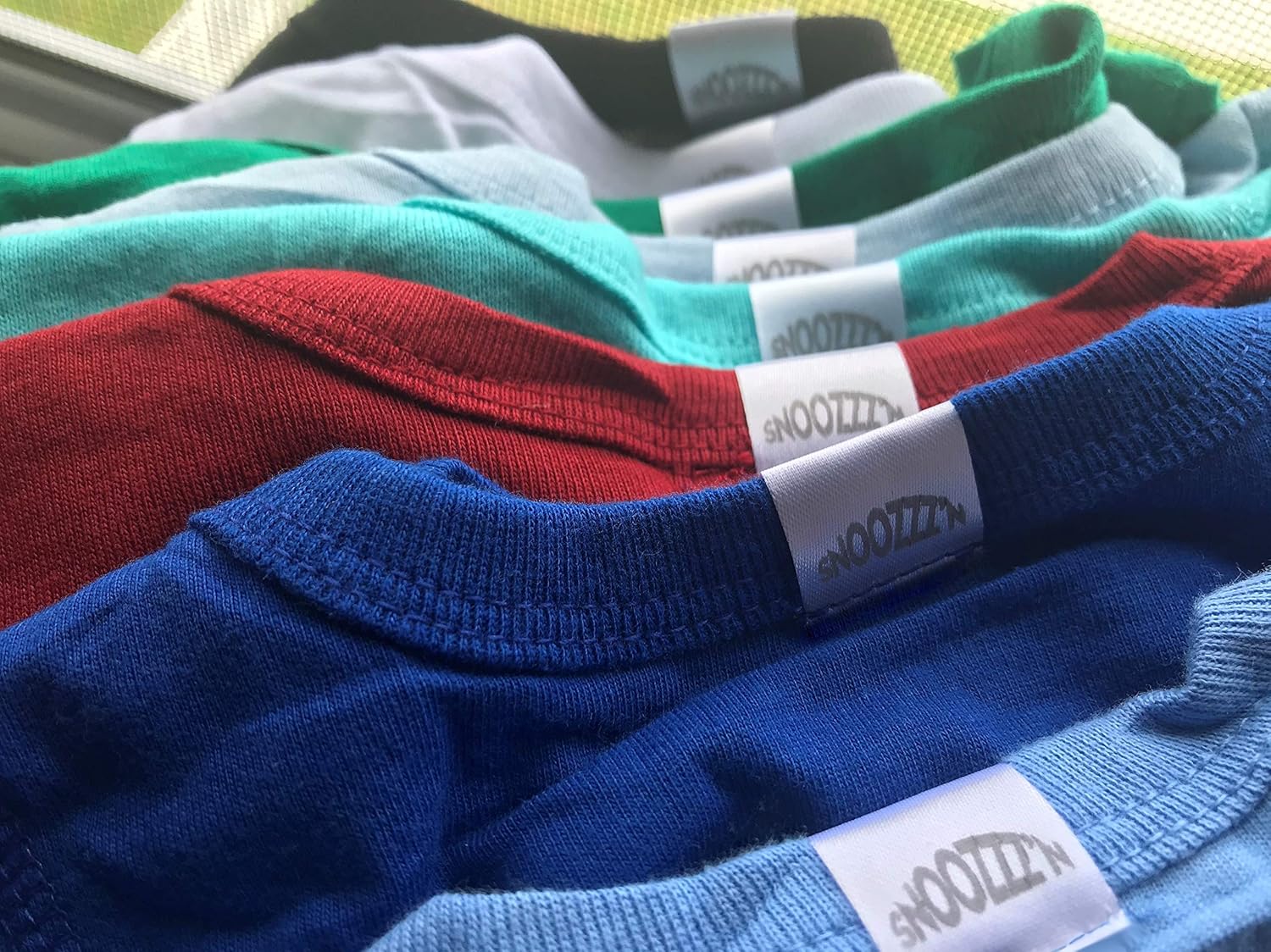 Snoozzz'n Baby 6 Pack Bodysuit / 100% Soft Cotton Short Sleeve Onesie (6 Pack - Boys Grab Bag Assorted Solids, 12 Months)