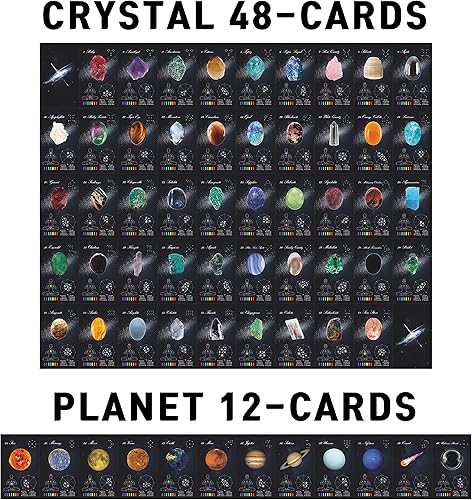 Miniatura 9 de PRIME MUSE Tarjetas curativas de cristales, baraja Oracle con juego de guía y bolsa de terciopelo (cristales y piedras curativas, cristales para