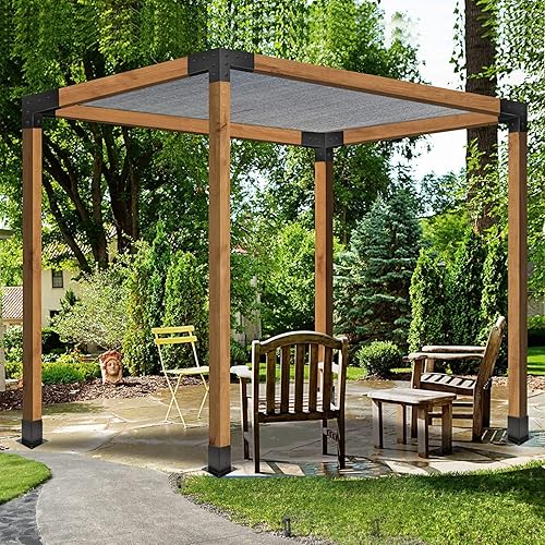 Miniatura 8 de Kit de pérgola, soportes para pérgola de 4 vías en ángulo recto, soporte de esquina para carpintería, kit de base de poste de bricolaje, vigas de