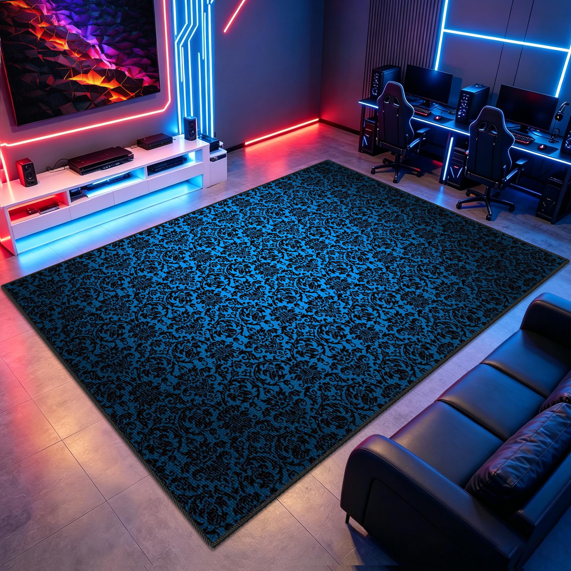 Dywan do sypialni Gaming Mata do gier na krzesło komputerowe 110 x 160 cm Antypoślizgowy dywan krzesło do gier na salę zabaw Dywan do salonu dla graczy Chłopiec