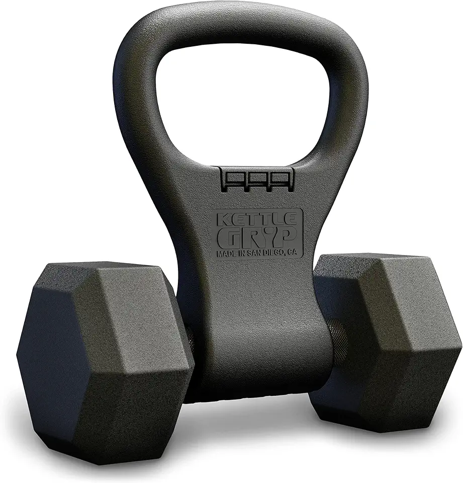 KETTLE GRYP - The Original - As Seen on SHARK TANK! Converts Your Dumbbells Into Kettlebells - Made in the USA - Dumbbell Grip Handle