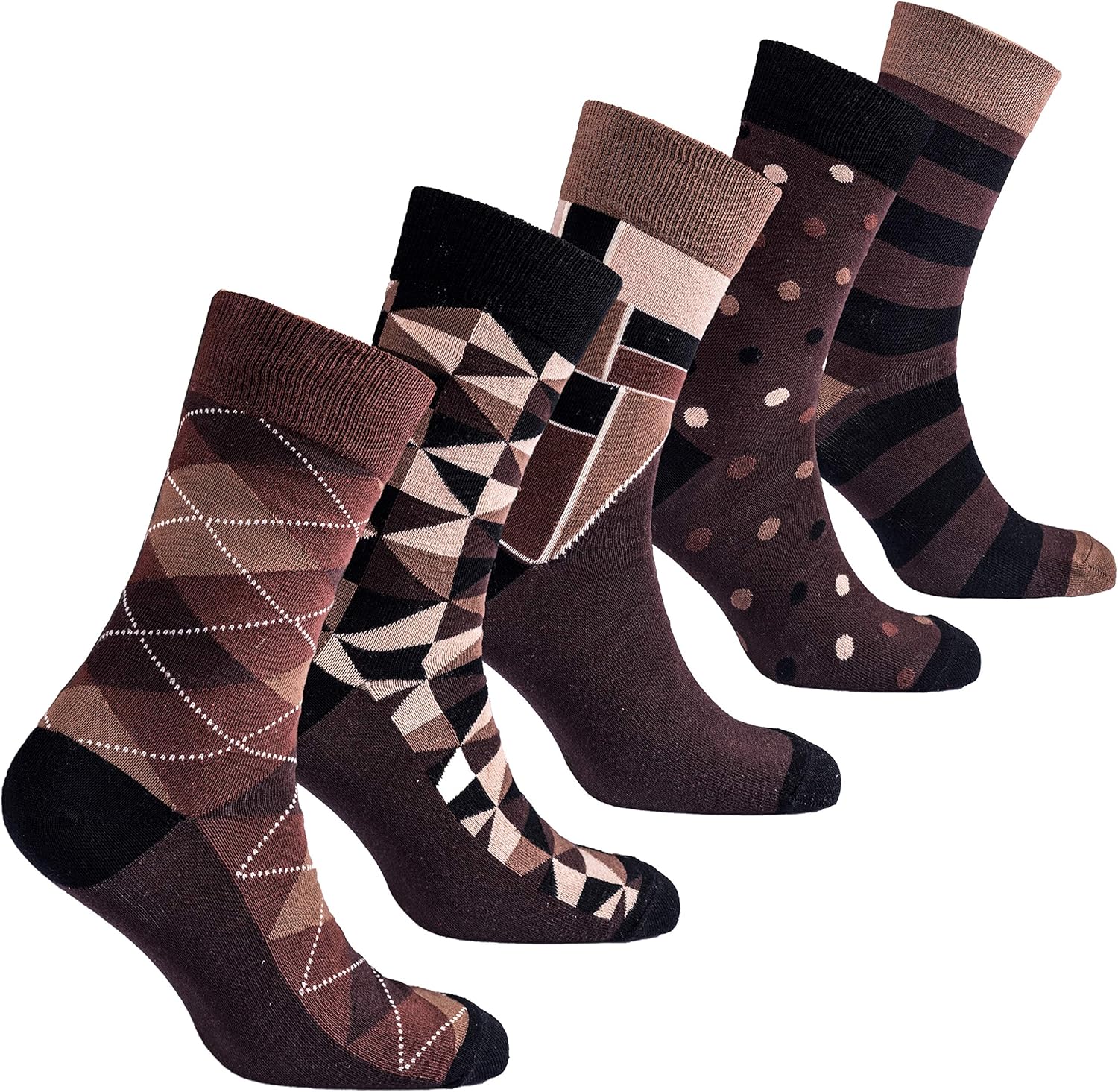 socks n socks-Mens 5pair Luxury Colorful Cotton Fun Novelty Dress Socks Gift Box