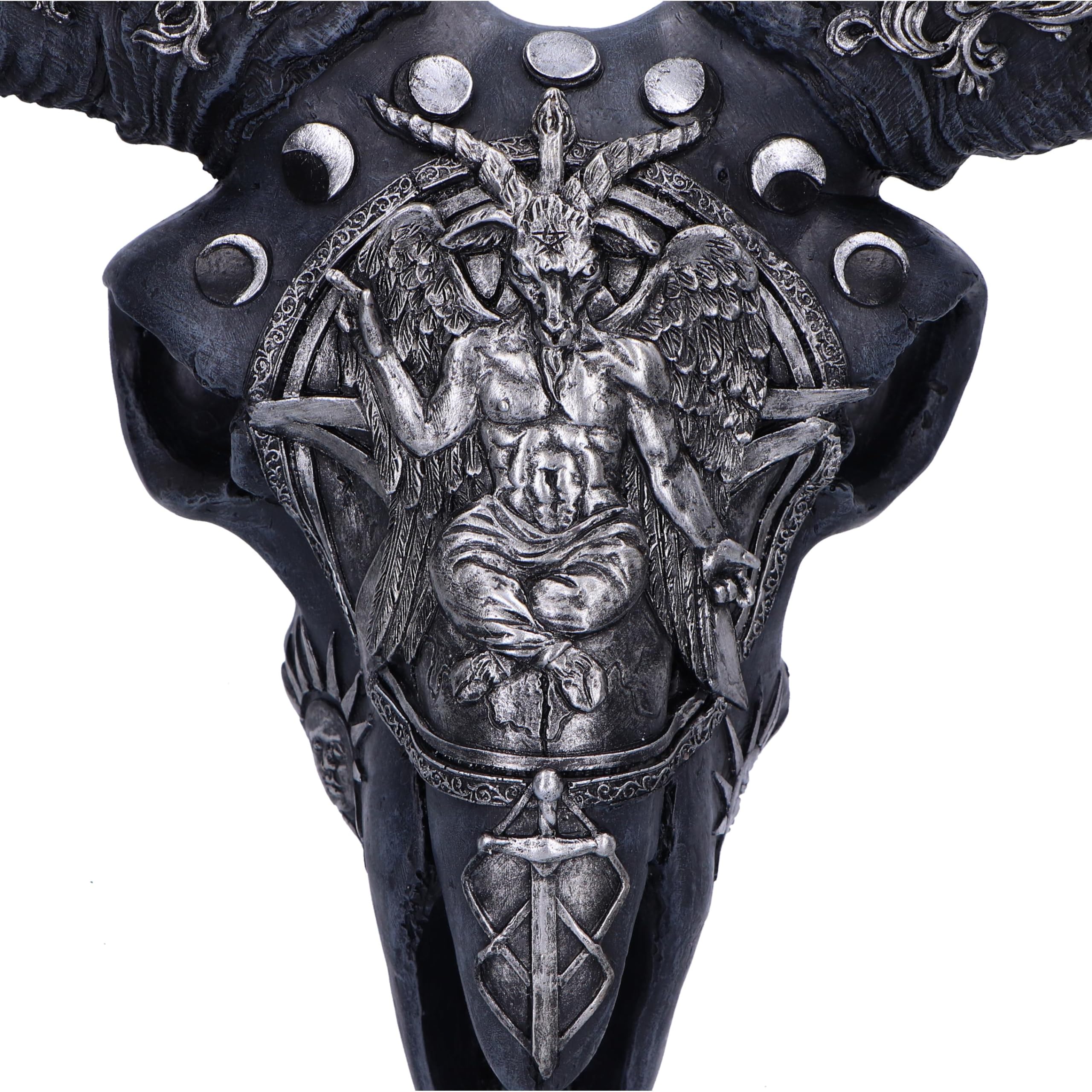 Nemesis Now Placca da parete con teschio della venerazione di Baphomet, 53 cm, in resina, da appendere, con teschio di baphomet, decorazione mitica a forma di teschio di capra, fusa in resina di alta