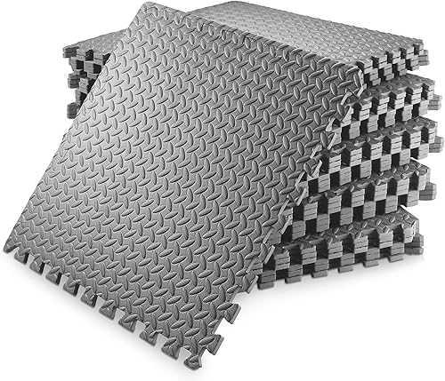 Miniatura 8 de Philosophy Gym Paquete de 36 tapetes de ejercicio  12 x 12 pulgadas de goma de espuma entrelazada rompecabezas azulejos  negro