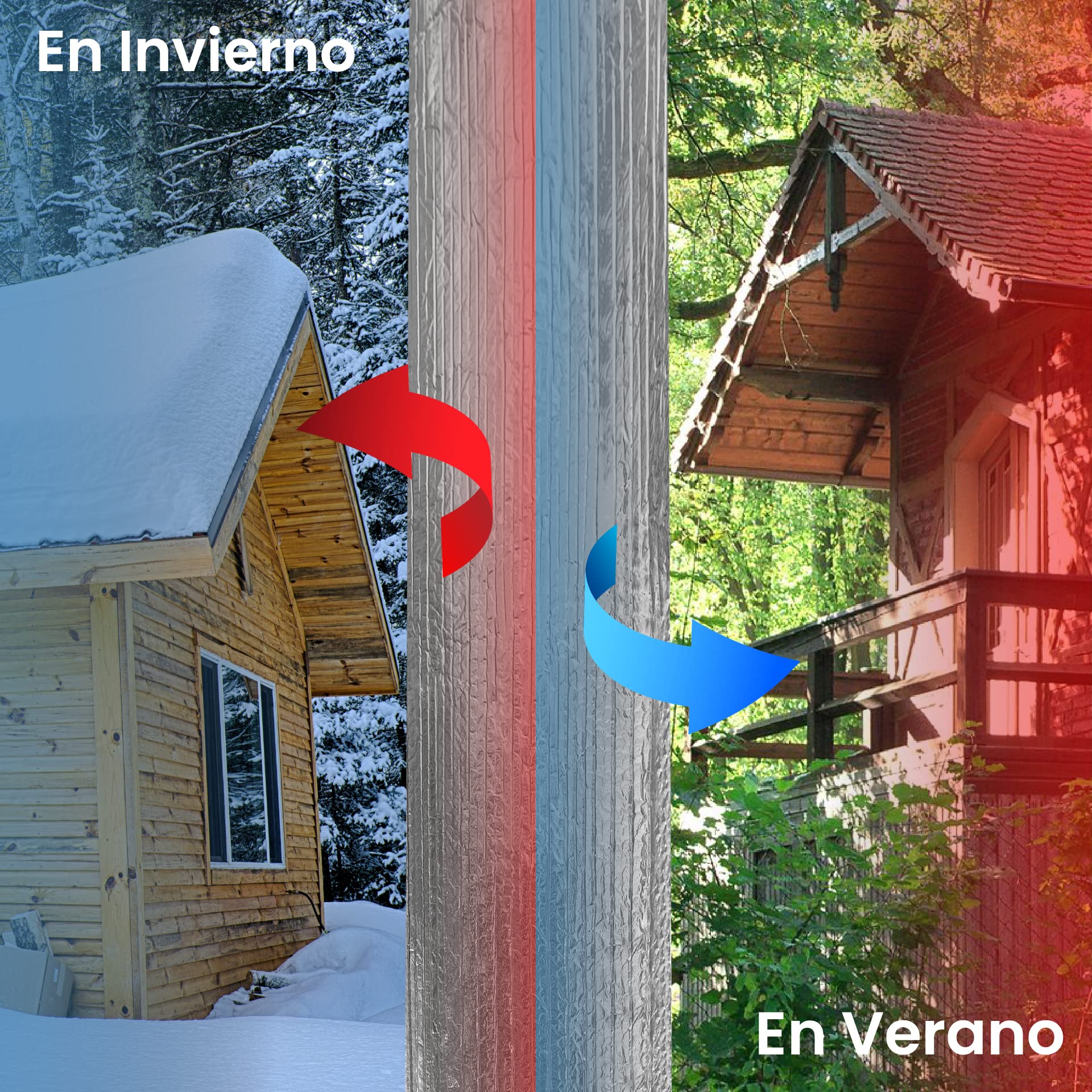 Aislante Térmico Reflexivo de Aluminio y Burbujas 0.5x25 m (12.5 m²) - Frío y Calor - Viviendas, Caravanas, Campers, Buhardillas, Uso Industrial