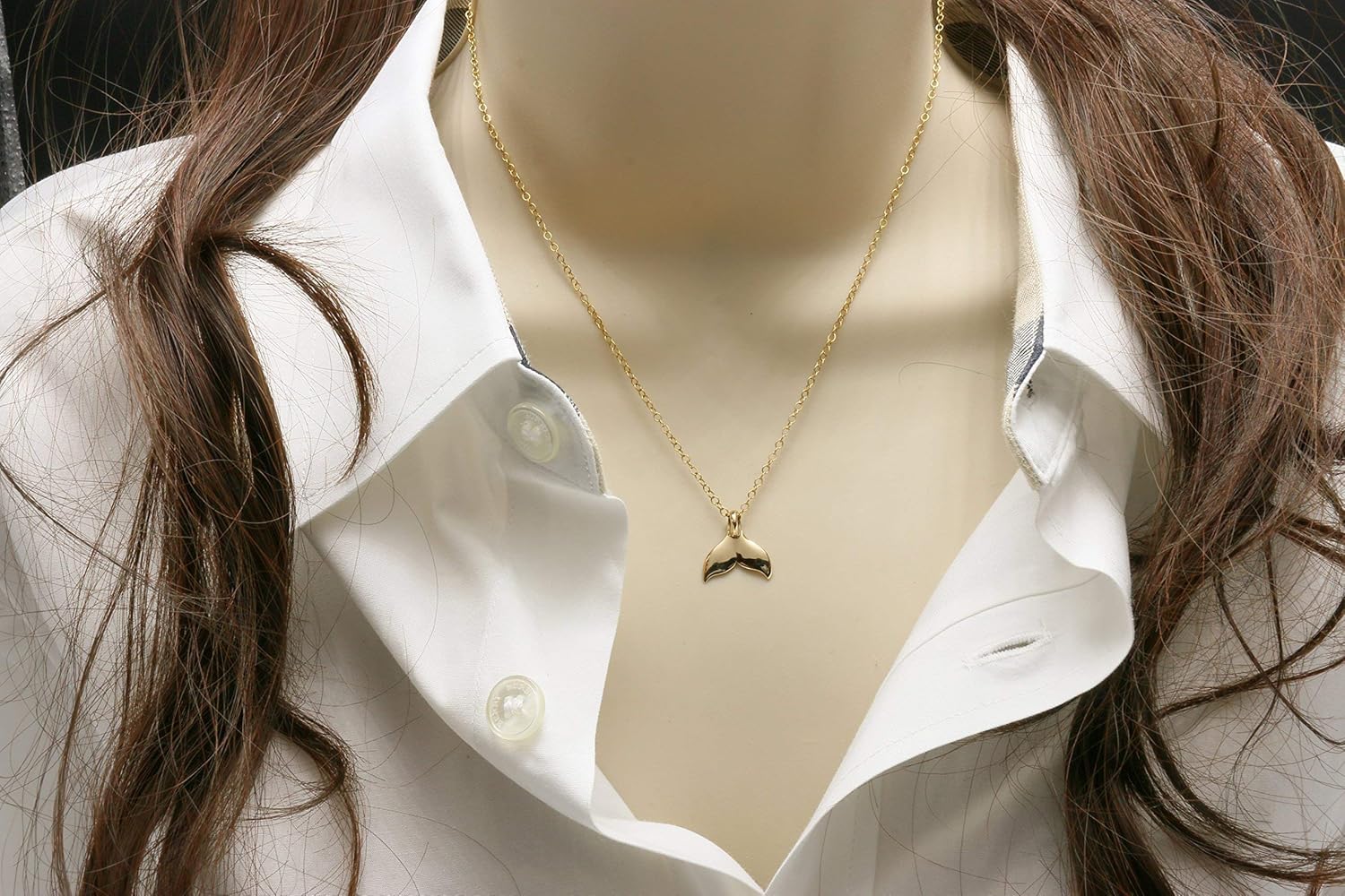 Whale Tail Necklace in Sterling Silver or Gold, Beach and Ocean Jewelry, Minimal Whale Necklace