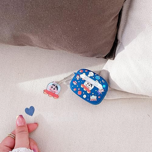 Miniatura 3 de Funda de TPU suave de dibujos animados con dije para Apple AirPods Pro AirPodsPro 2019 Modelo Crayon Shin-chan Color Azul Espacio Exterior Anime