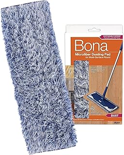 Microfiber Dusting Pad for Multi-Surface Floors - Fits all Bona Mops - Attracts and Picks Up Dust, Pet Hair, and Dirt on Wood, Stone, Tile, Laminate, and Vinyl Floors