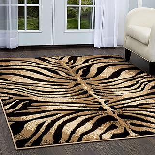 Home Dynamix Tribeca Fawn Area Rug 3 Piece Set, Animals Black/Ivory
