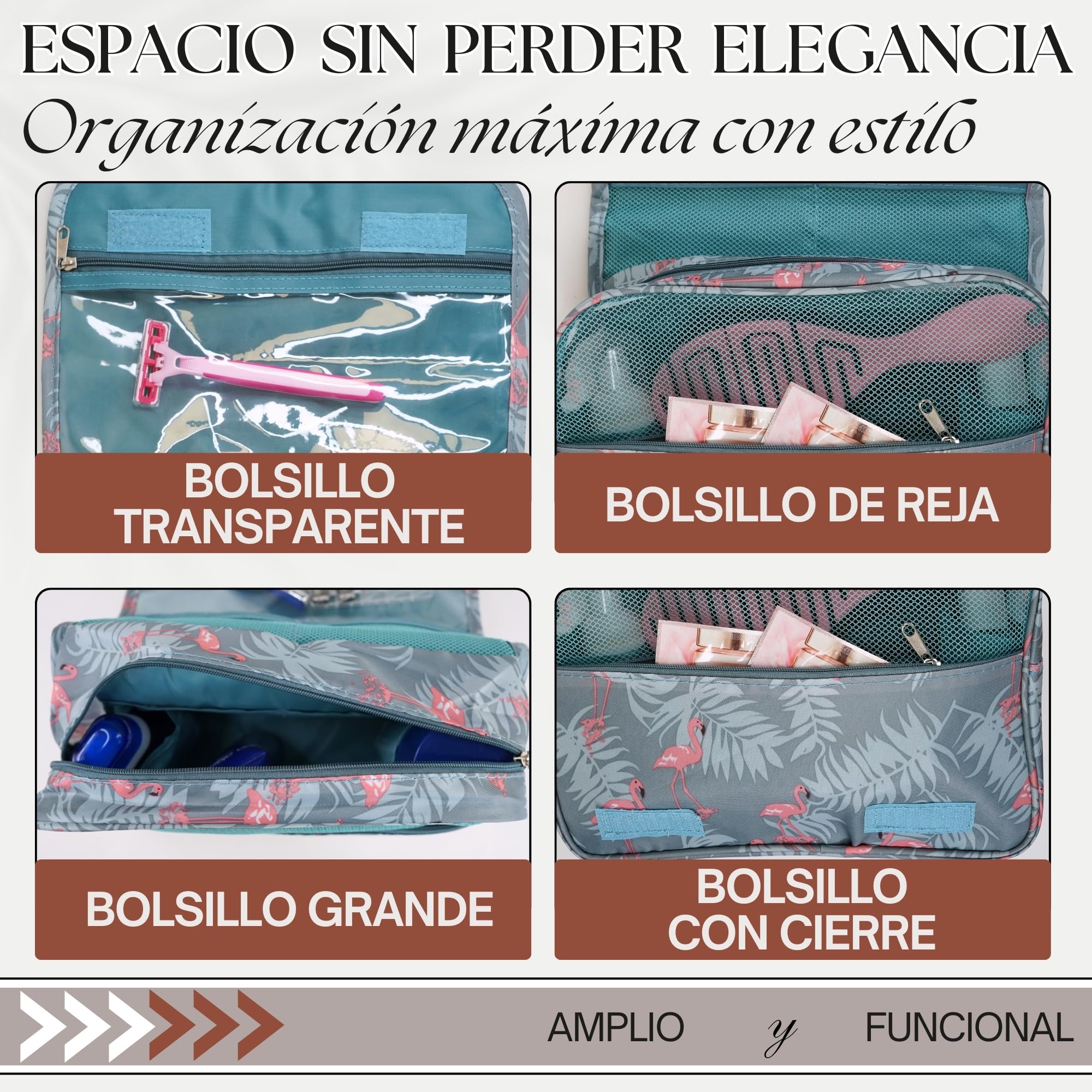 Neceser Viaje Colgante Impermeable Mujer, Viene con 2 Bolsas de Almacenamiento de Regalo, Neceser Mujer, Bolso Maquillaje, Bolsa de Aseo para Viajes Compacto, Ideal como Accesorios de Viajes