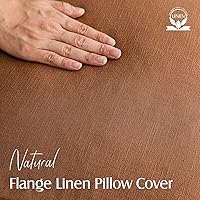 Vista 158 de Foindtower Paquete de 2 fundas de almohada decorativas de lino y liso, funda de cojín decorativa suave, estilo bohemio campestre para silla, sofá