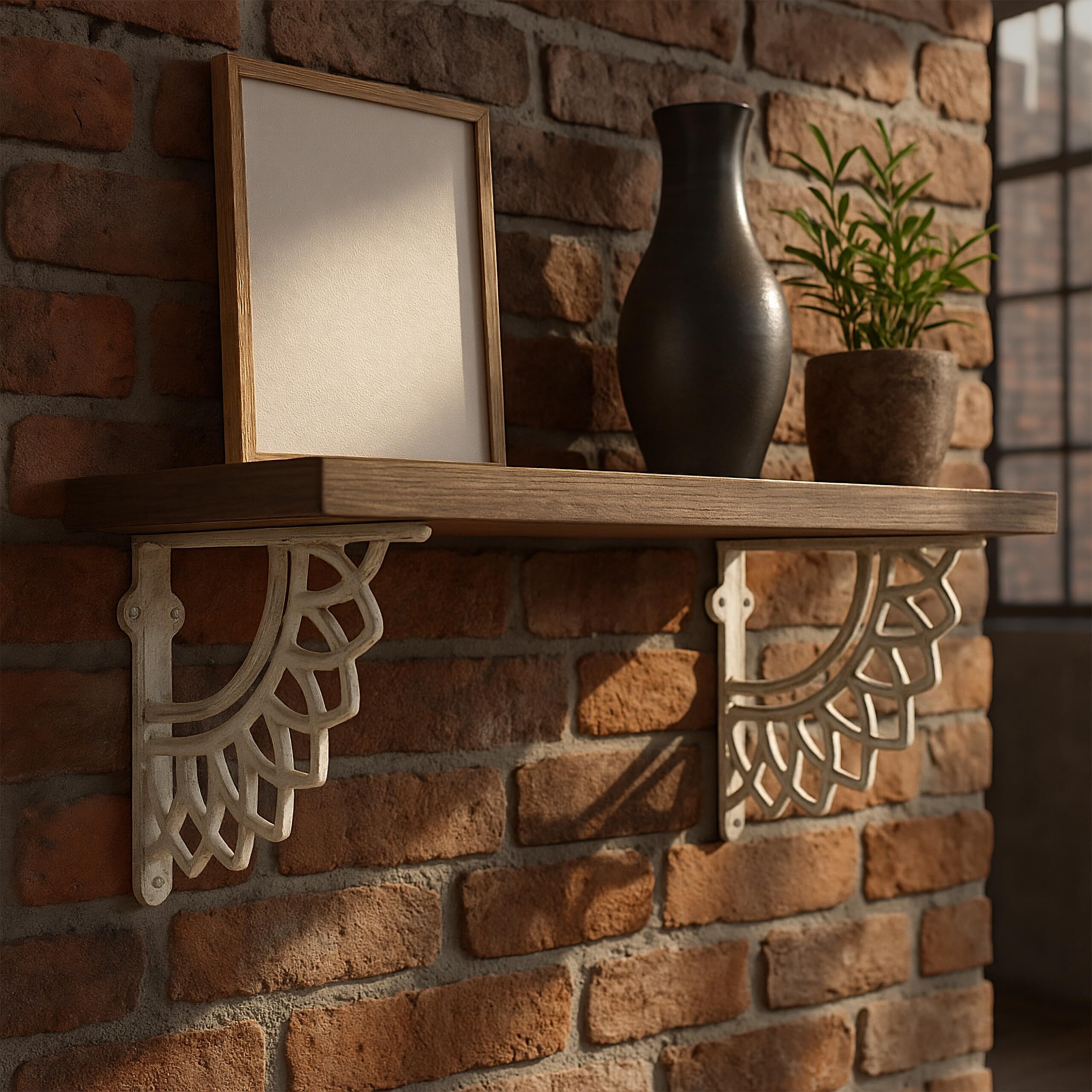 Relaxdays Reggimensola da Muro, Set da 2 Staffe per Mensole Parete, Supporti Angolari per Scaffali, Decorativo, Bianco