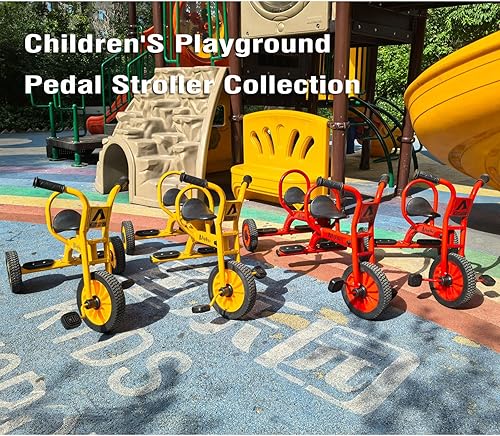 Miniatura 8 de Triciclos para niños preescolares para niños de 5 a 7 años, triciclo de pedal duradero para niños y niñas, marco de metal resistente, neumáticos de