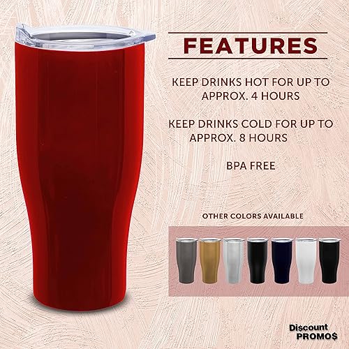 Miniatura 63 de Tazas de viaje personalizadas de acero inoxidable de 27 onzas, juego de 10, paquete personalizado a granel, perfectas para café, refrescos, otras