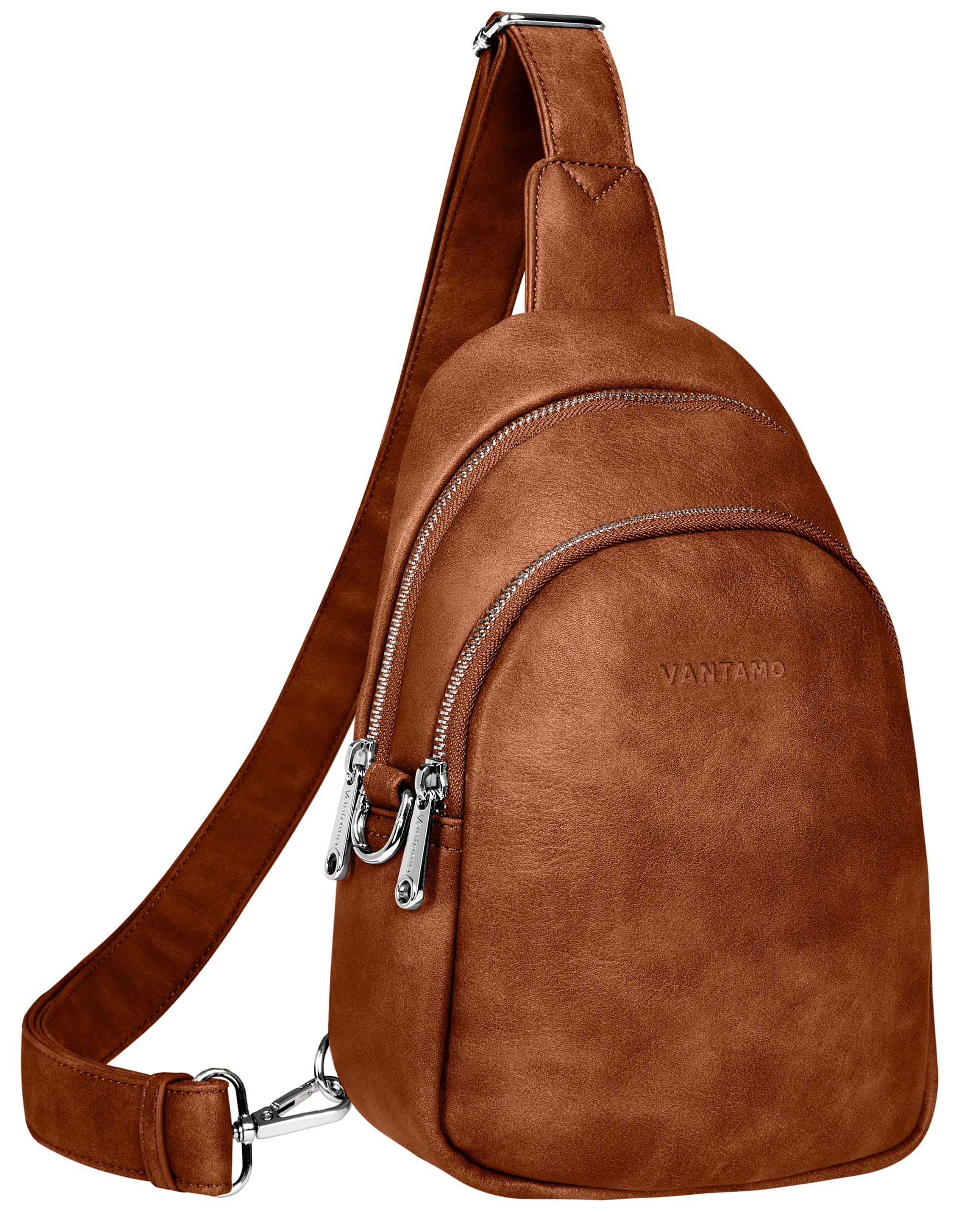 Vantamo Crossbody Sling Bags for Women, RFID & Anti-Pickpocket Clip Cross Body Bag 10.6"x7", Adjustable Strap 29"- 52"