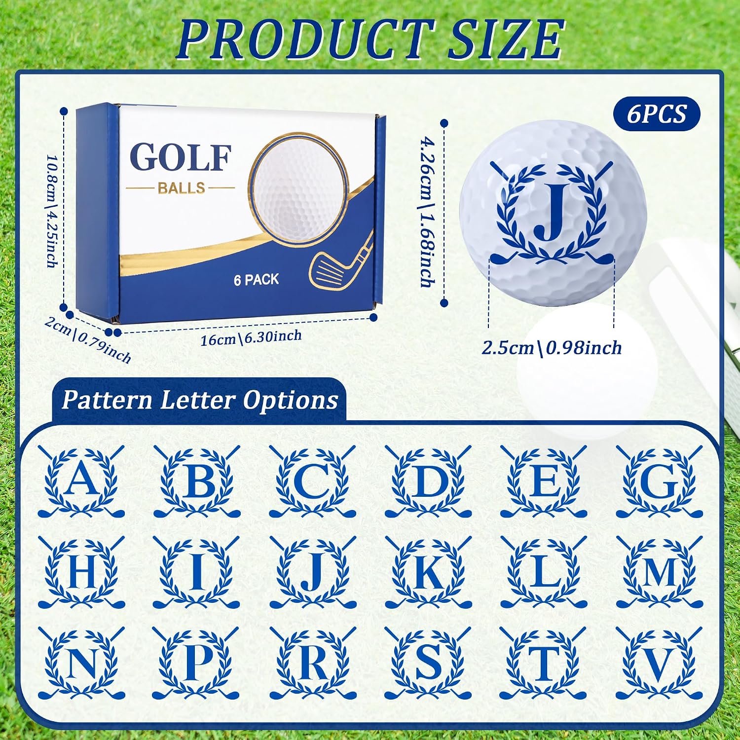 LACGO Golf Gifts for Men, Personalized Golf Balls, Unique Initial on Golf Balls, Golf Balls Gifts for Father's Day Birthday and Retirement