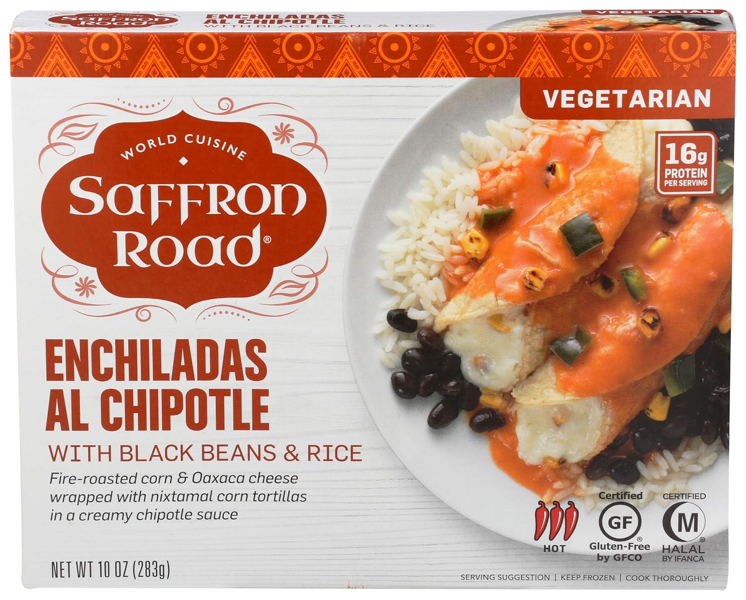 Saffron Road Enchiladas Al Chipotle with Black Beans and