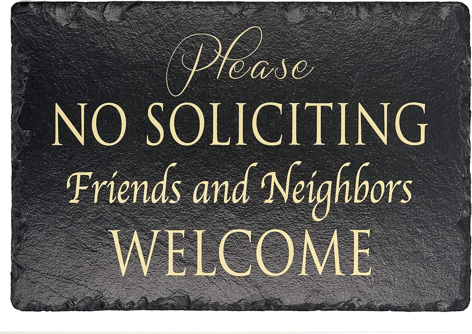 No Soliciting - Slate House Sign (16"x10")