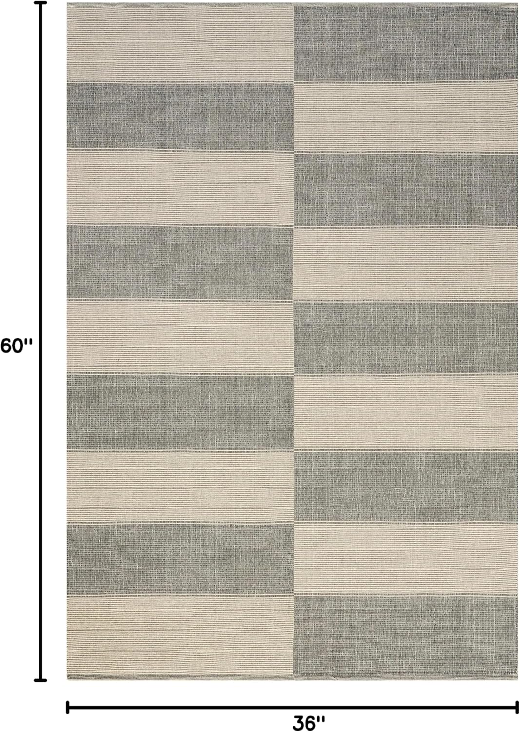 Rugs USA Boxelder Grey, 3' x 5', Handmade, Cotton, Soft and Cozy, High Traffic, Stain Resistant, Easy Clean, Durable Area Rug for Bedroom, Living Room, Dining Space, Den, Foyer, Entryway