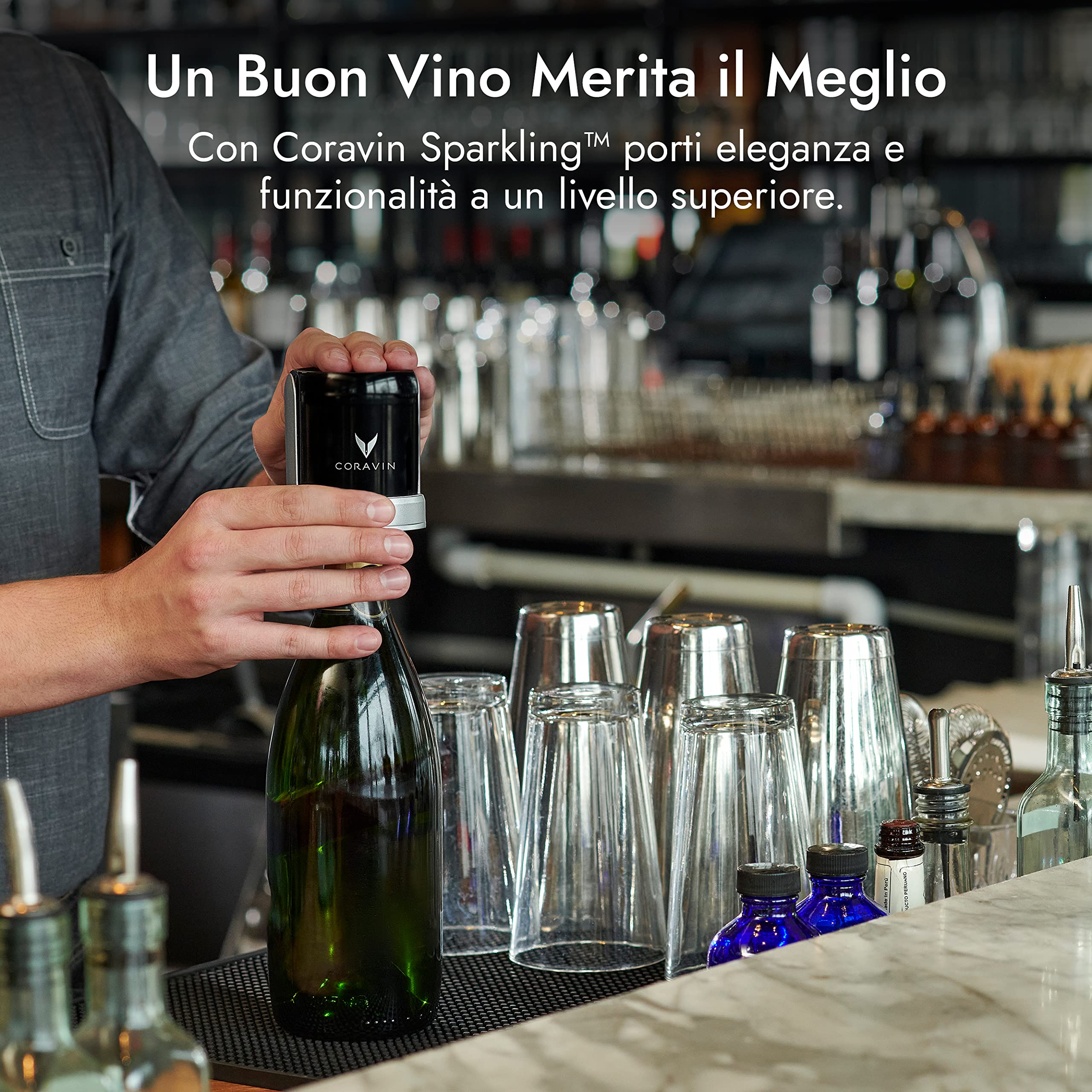 Tappi Coravin Sparkling | Versare più Champagne e Conserva la Freschezza del Tuo Vino Spumante Per Settimane 2 confezioni nere