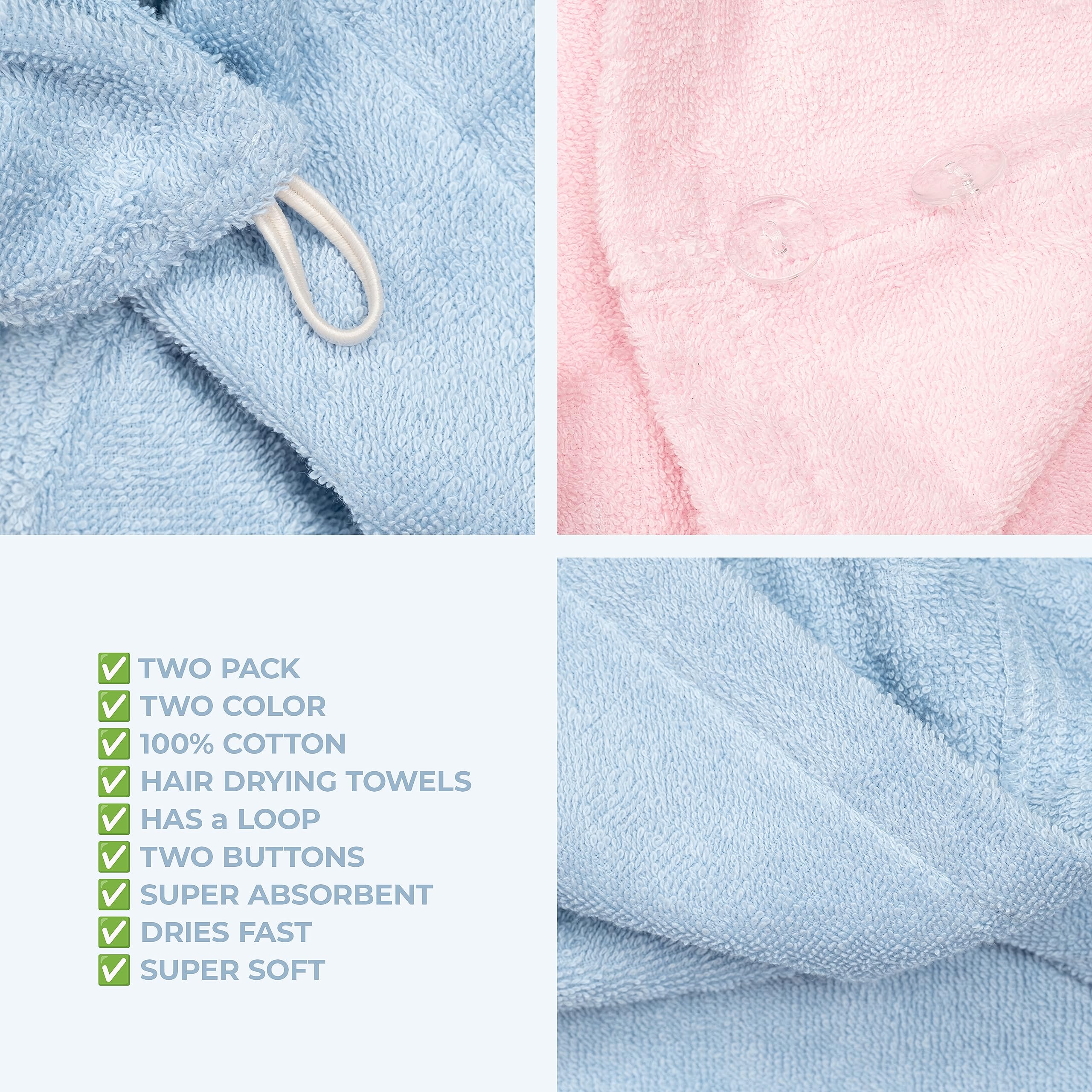 Amazon.com: American Soft Linen 100% Cotton Hair Towels for  display picture 1