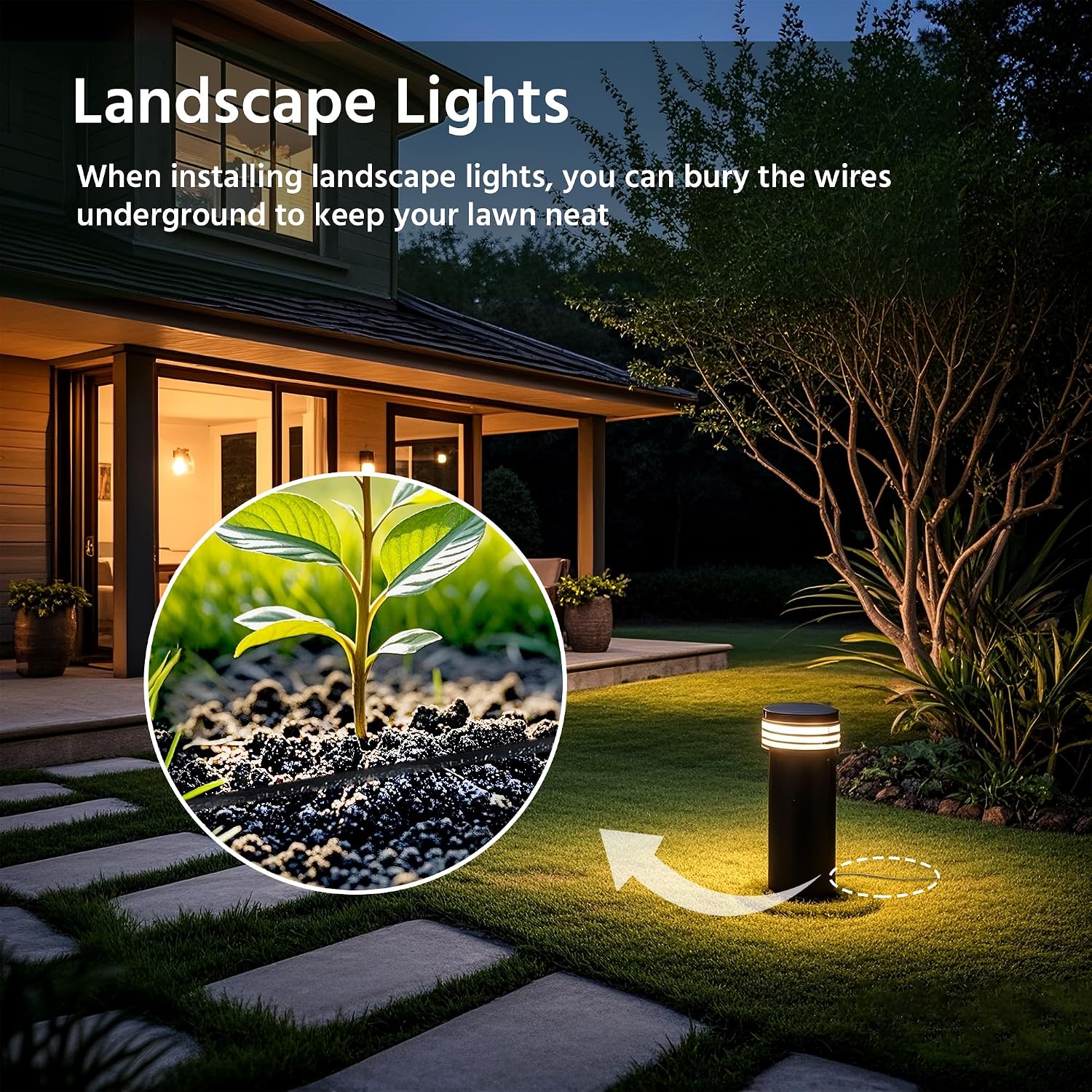 16/2 Low Voltage Landscape Lighting Wire, 16 Gauge 2 Conductor, Outdoor Waterproof, Direct Buried, Pure Copper Core for Landscape, Pathway & LED Lighting,50 Feet，UL Listed