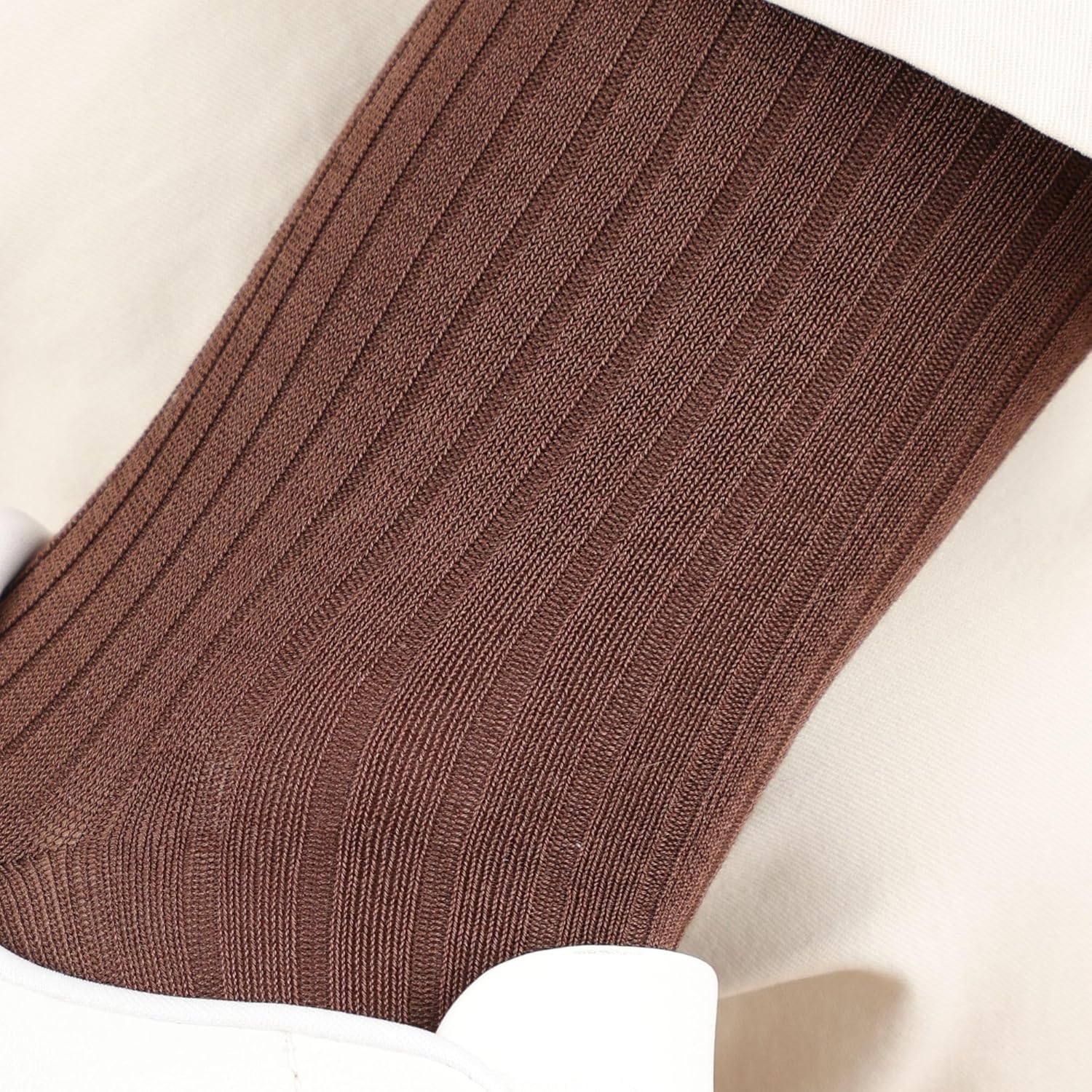 Men’s Dress Socks – Premium Mercerized Cotton, Ribbed Texture, Rich Colors, Crew Socks, Size 8.5–12.5, Gift Box