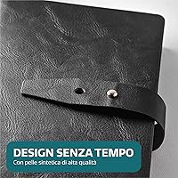 Portabiglietti Da Visita Con 480 Tasche Trasparenti - Raccoglitore Salvaspazio Per Ufficio Nero - Foto 7