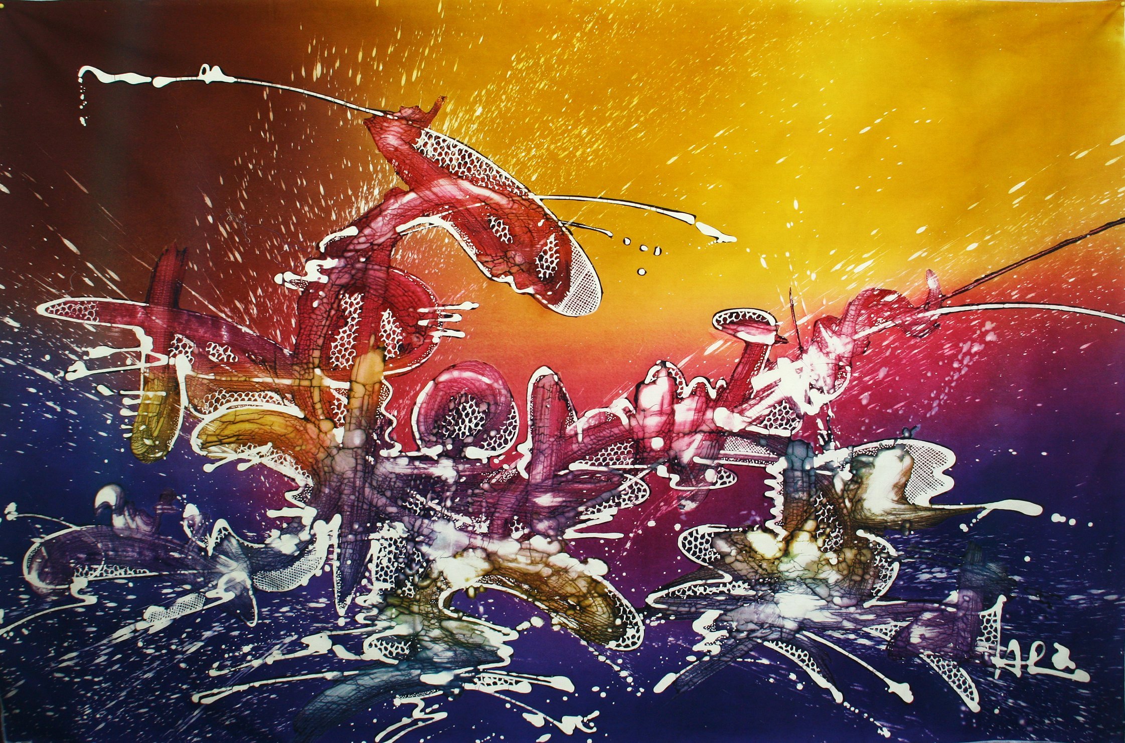 絵画 #flk041128 Amazon.co.jp: バティック絵画、' Abstract ' by Alim ( 150 cm