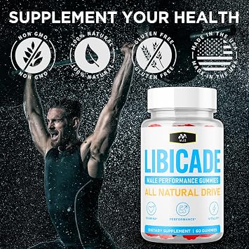 Libicade Gummies, Official Libicade Gummys for Men with All Natural Ingredients, Libicade Advanced Formula for Wellness Support with Premium Vitamins for Optimal Health & Active Lifestyle (60 Gummies)